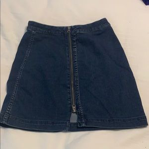 Free people denim zip mini skirt